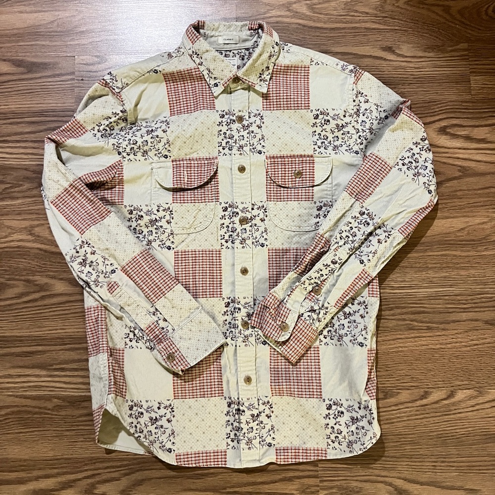 J. Crew Corduroy Pattern Print Button Down Shirt